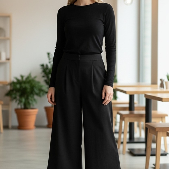 GAP Pants - GAP Black Wide-Leg Pants